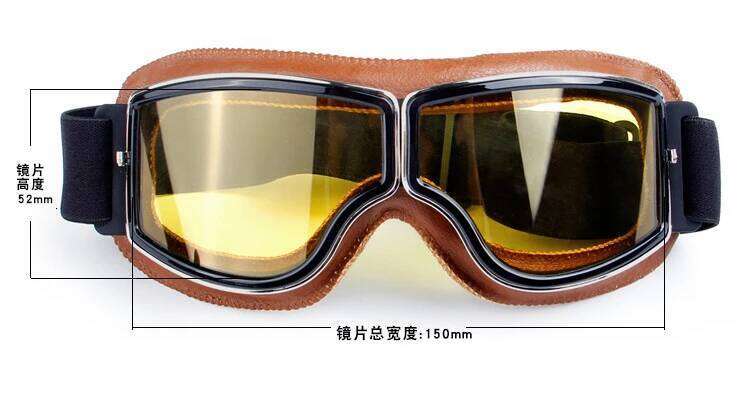 Best Selling Vintage Motorcycle Leather Glasses Cruiser Folding Goggles Newest Sunglasses Motocross Safety Z260225