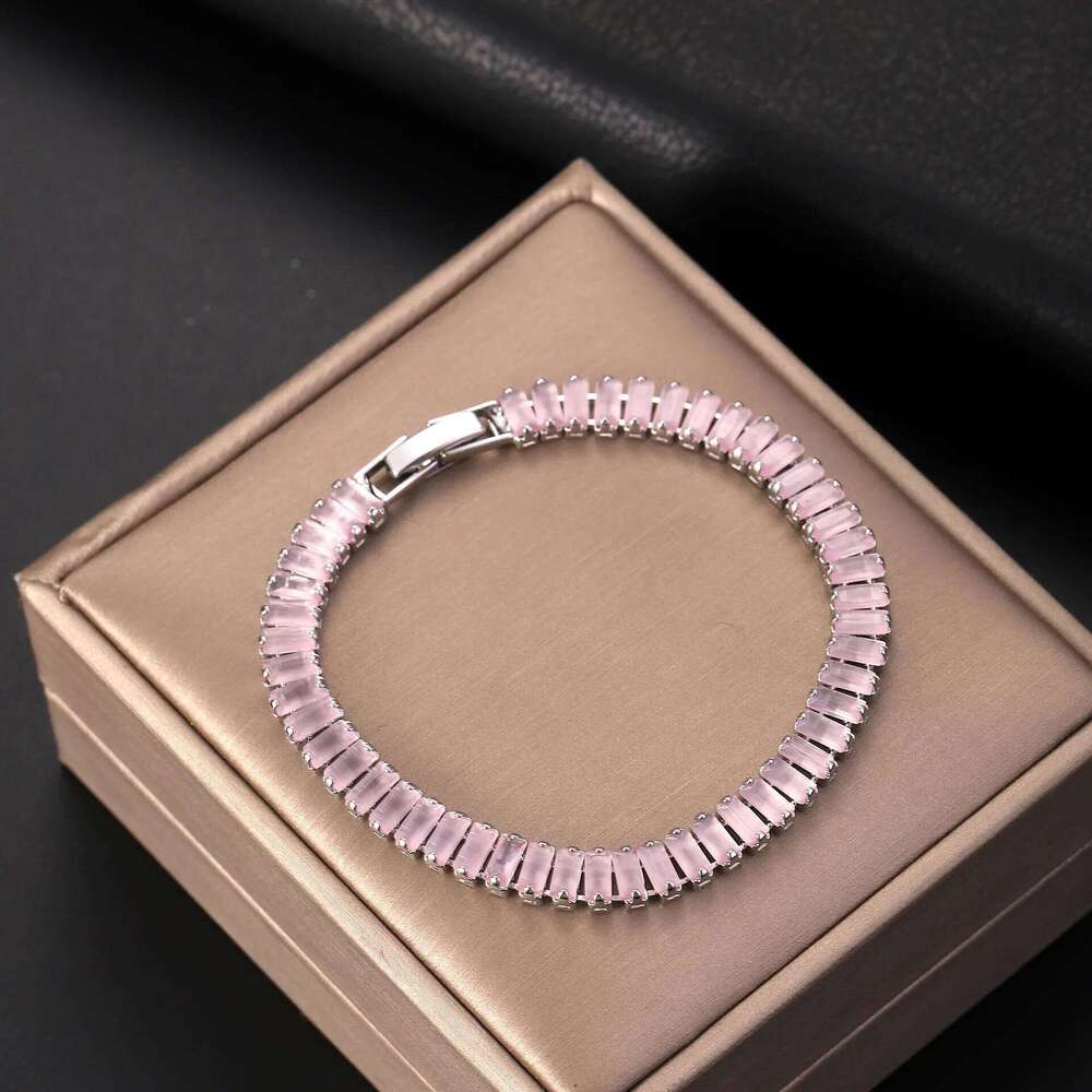5mm Rectangular Color Micro-inlaid Zircon Tennis for Women 2025 New Men Bracelet Homme Jewelry Accessories Wholesale Z260225