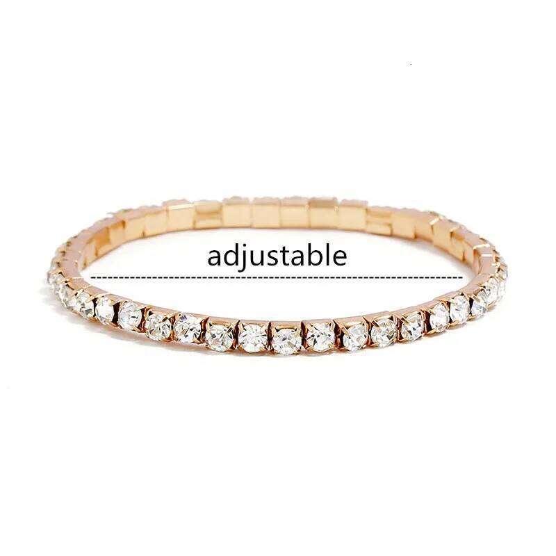 L003 CZ Crystal Pulsera Bangle Stretch Bling Single Row Rhinestones Bracelets For Women Elasticity Wedding Bridal Gift Jewelry Z260225