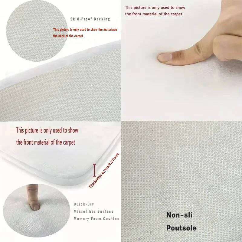 VIKAMA Rug- Flannel Soft Toilet Door Entrance Floor Mat - Bathroom Sink Area Carpet Home Decoration W260226