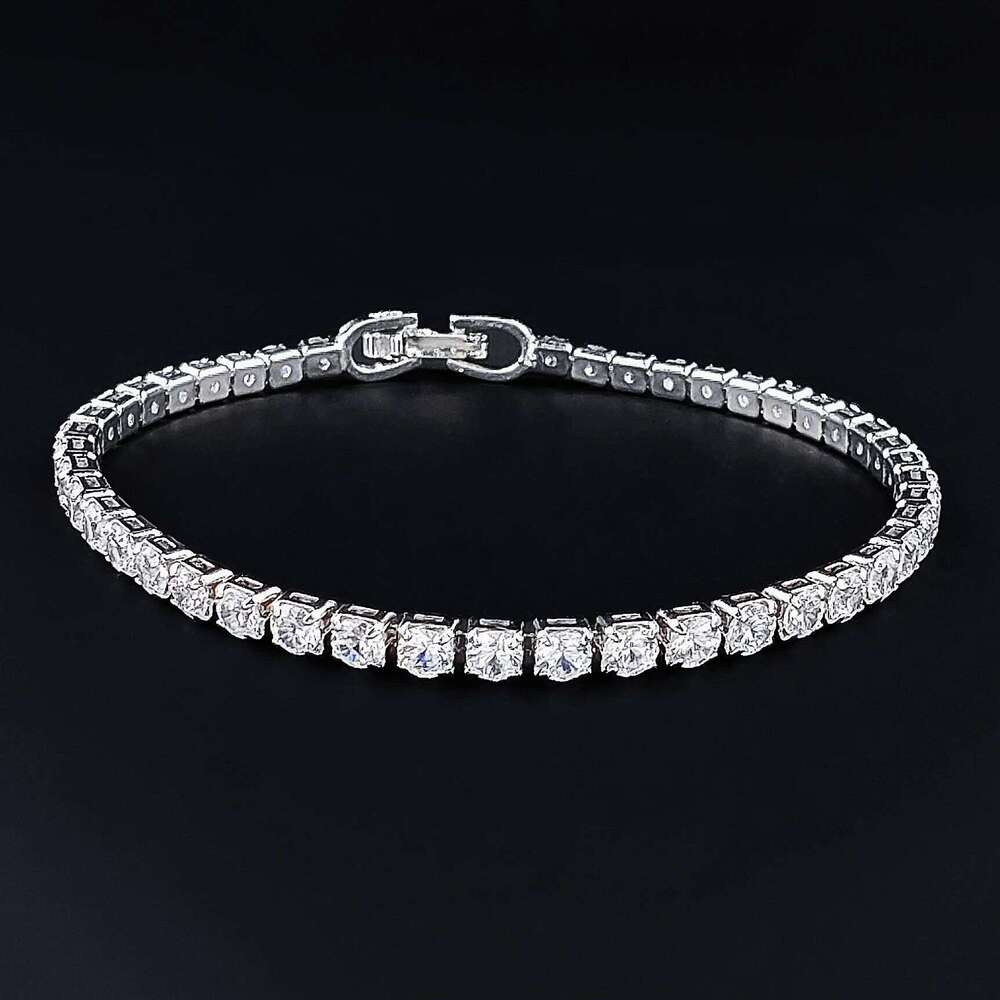 2024 New Arrival Luxury Round silver color on hand Bracelet Bangle For Women Anniversary Gift Jewelry Bulk Sell S5650 Z260225