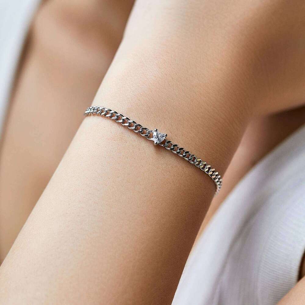 MODIAN 925 Sterling Silver Luxury Sparkling Heart Clear CZ Adjustable Chain Bracelet For Women Handmade Basic Fine Jewelry Z260225