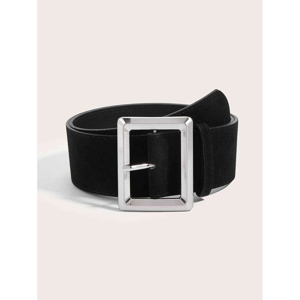 2025 Women'S Soft Pu Leather Square Pin Buckle Jeans Black Belt Chic Luxury Brand Fancy Vintage Strap Female Y260225