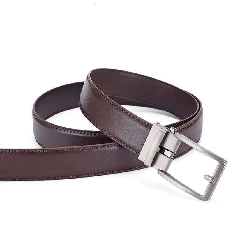 New Width 3.5cm Business Men's Formal Real Leather Male High Quality Metal Automatic Buckle for Men Jeans Belt Y260225
