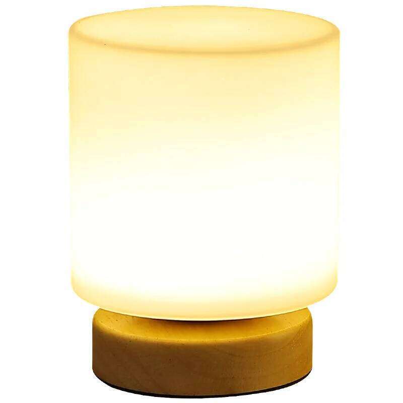 Nordic Solid Wood Decorative Usb Desk Bedroom Bedside Lamp Study Homestay Led Night Creative Atmosphere Light Soft H260225