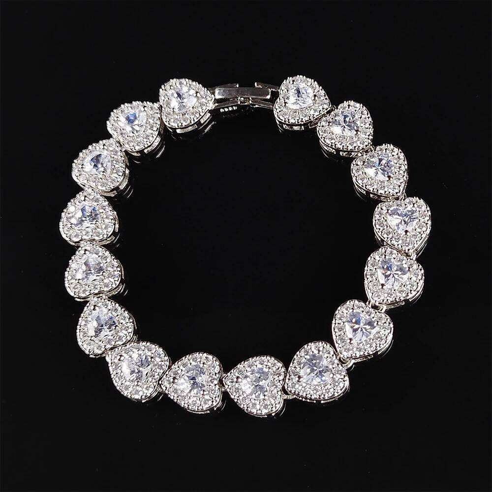 2024 New Arrivals Luxury Heart Rose Gold Silver Color Bracelet Bangle for Women Wedding Bride on Hand Gift Jewelry S5777 Z260225