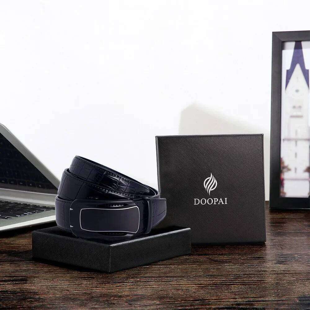 Men Genuine Leather Two-layer Cowhide Belts Automatic High Quality Business Buckle Pants Belt Y260225