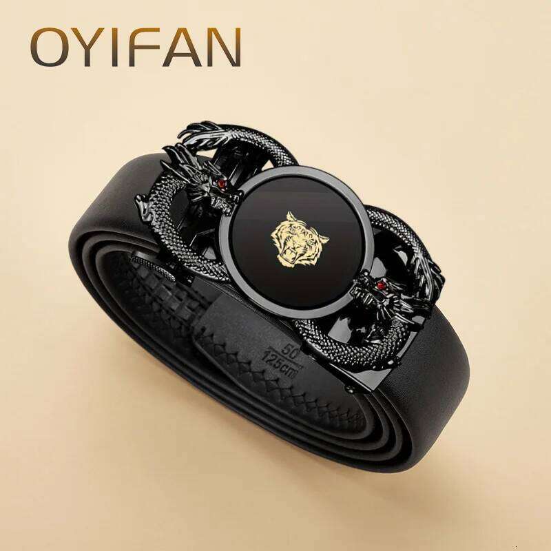 OYIFAN Fashion Men's Genuine Leather Automatic Business Casual Style Designer Belt for Men Y260225
