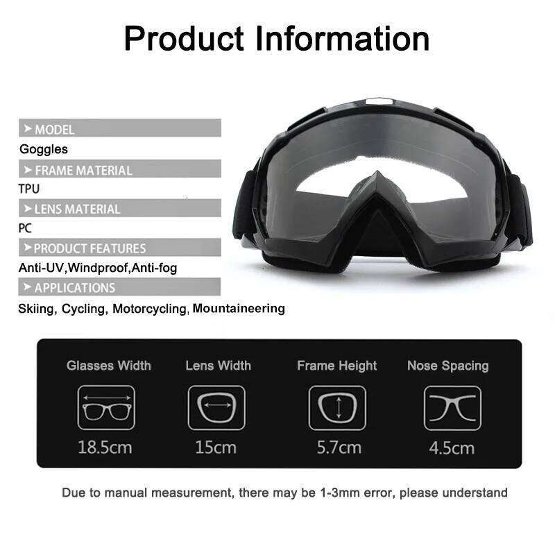 Skiing Transparent Windproof Motorcycle Goggles Cycling Sunglasses HD Anti-Fog Snow Goggle Outdoor Sports Ski Glasses Z260225