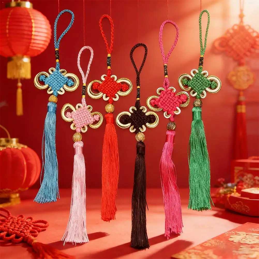 Chinese New Year Lucky Chinese Knot Tassel Hanging Pendant Decorations New Year Lucky Spring Festival Hanging Decoration H260226