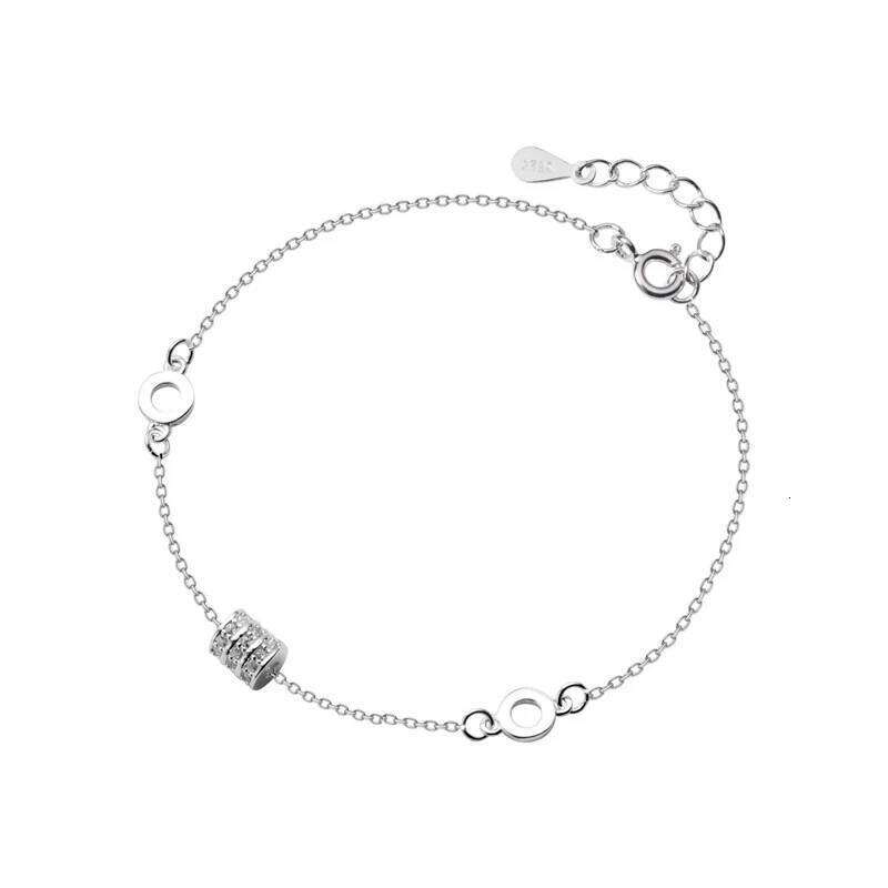 Modian 2025 New Fashion Geometric Round Charm Luxury Bracelet For Women 925 Sterling Sparkling Link Tennis Silver Jewelry Z260225