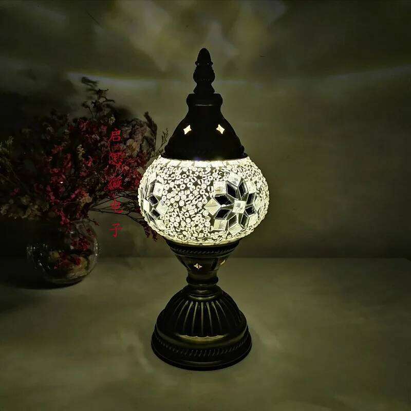 Table Lamp Vintage Art Deco Handcrafted De Mesa Mosaic Glass Bed Light Lamparas Con Mosaicos Night Lights H260225