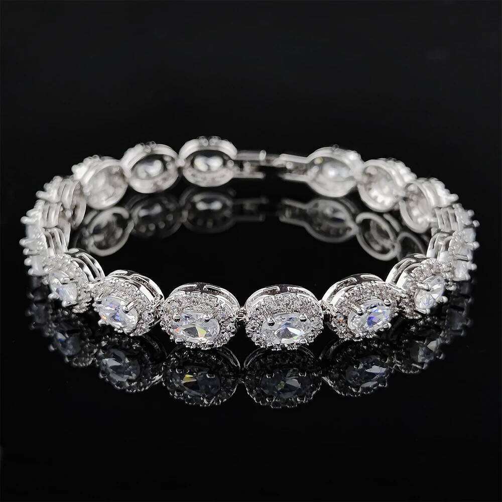 2024 New Luxury Blue Red Green Black silver Color Bracelet Bangle for Women Anniversary Gift Jewelry Wholesale S6923 Z260225