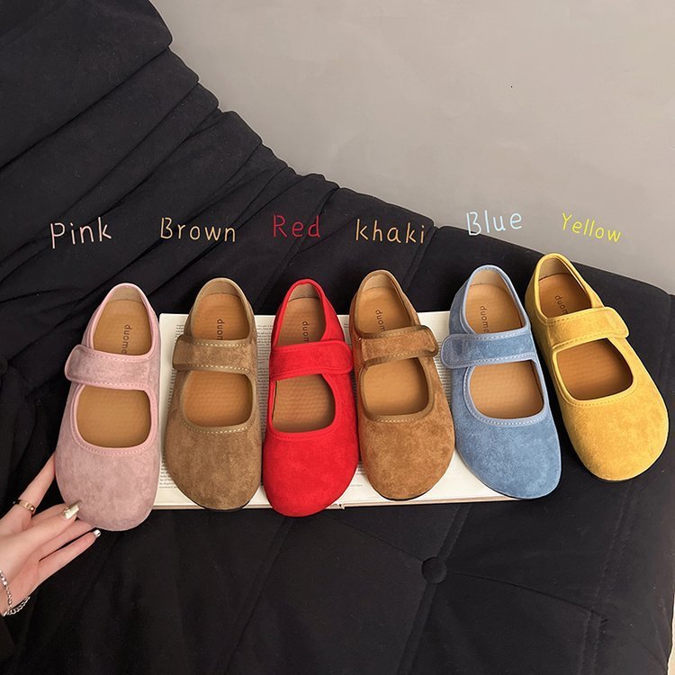 Shoes Woman Female Footwear Soft Low Heels Shallow Mouth Dress Summer Mary Janes Rubber PU Spring Fabric Flock Shoes Wo 240826
