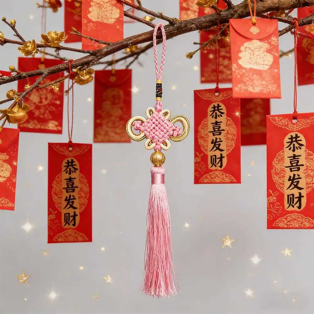 Chinese New Year Lucky Chinese Knot Tassel Hanging Pendant Decorations New Year Lucky Spring Festival Hanging Decoration H260226