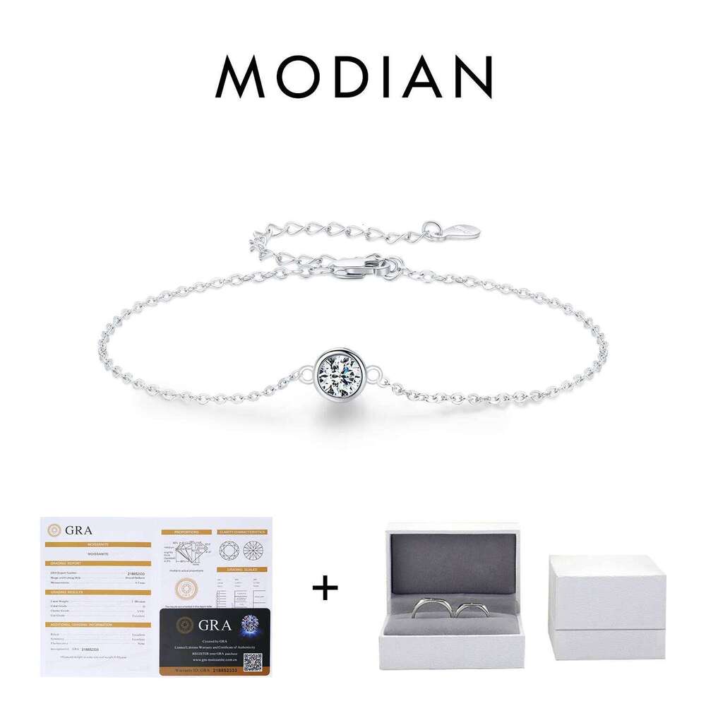 MODIAN 0.5CT Moissanite Bracelet 925 Sterling Silver Classic Link Chain Charms Bracelets For Women Luxury Wedding Jewelry Z260225