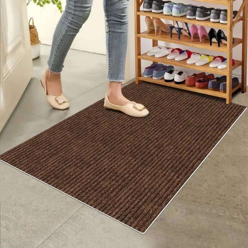 1pcs Double Stripe Non-Slip Doormat Entryway - Heavy Duty Dirt Resistant Rug Indoor Outdoor Carpet for Home/Office W260226