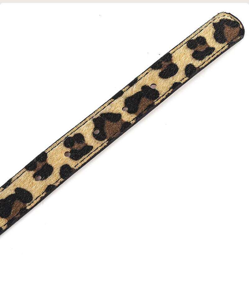 Fashionable Leopard Print PU Soft Adjustable Collar Durable Dog Collars for Small Medium Dogs Outdoor Pet Supplie