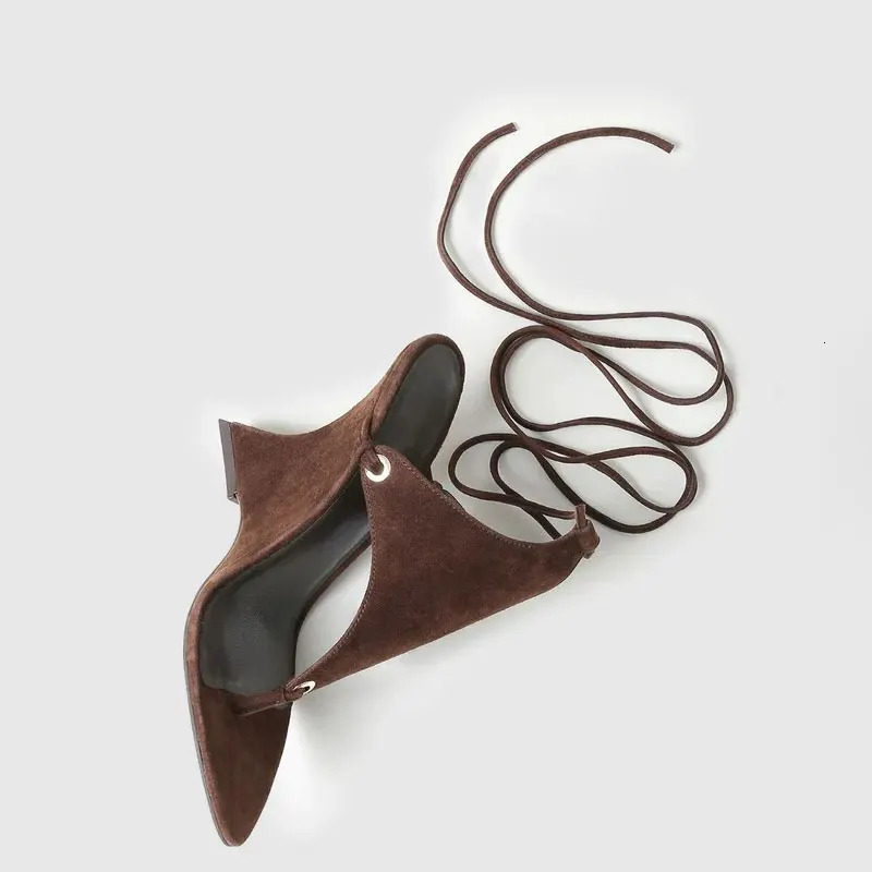 2026 European and American Womens Spring Summer Fashion Clip Toe Ankle Strap Irregular High Heels Walking Hollow Shoes 260202