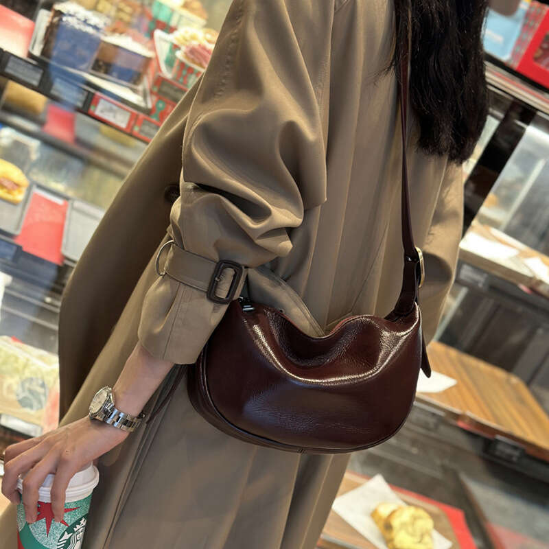 Luxury Shoulder Bags Totes Hobo Top Layer Cowhide Bag For Women New Model Shoulder Dumpling Autumn And Winter Genuine Leather S Crossbody Vintage Styl
