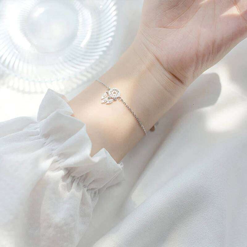 Modian Hot Sale Dreamcatcher Leaves Sterling Silver 925 for Women Fashion Link Chain Bracelet Wedding Gift Fine Jewelry Z260225