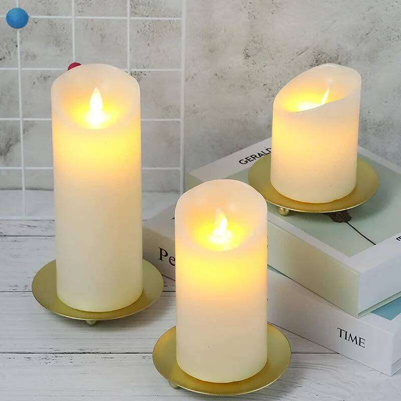 1PC Iron Holder Decorative Pillar Plate Pedestal Candle Stand for Wax Candles Spa Wedding Birthdays Party W260226