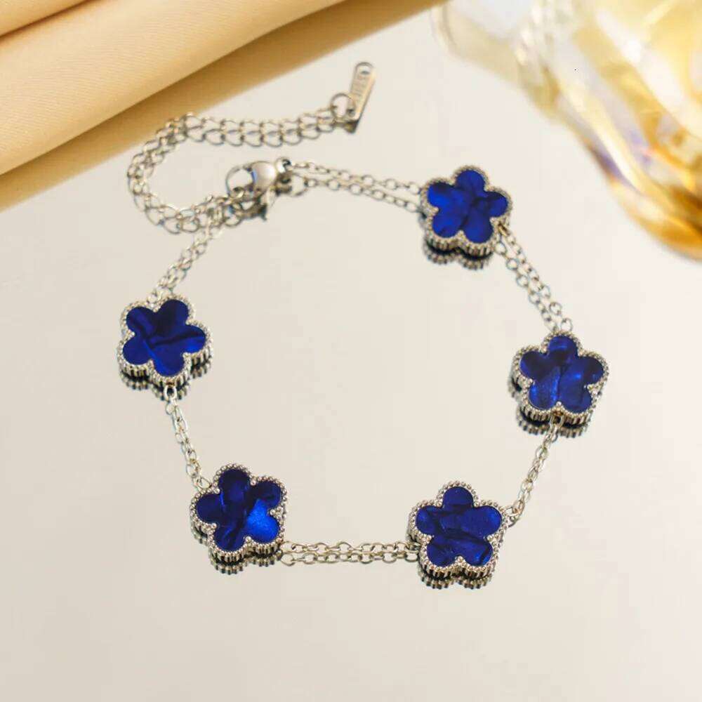 Titanium Steel Five-Leaf Clover Flower Bracelet For Women Adjustable Design Luxury High-End Fashion Fadeless Party Jewelry Gifts Z260225