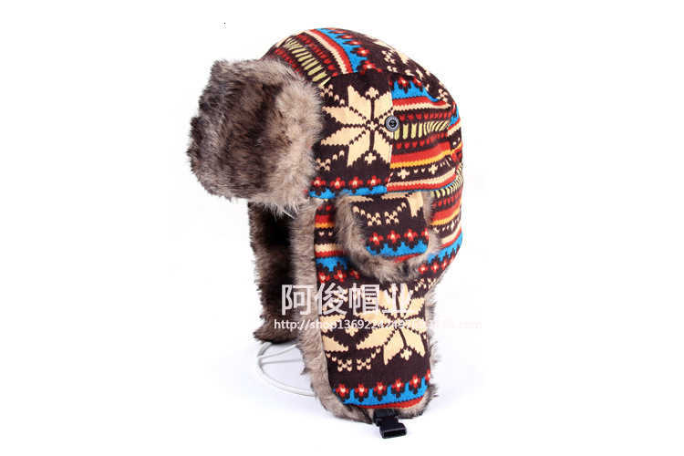 2014 New Trend Korean Colorful Lei Feng Hat Ear Protection Northeast Hat Snowflake Deer Knitted Warm Hat S260225