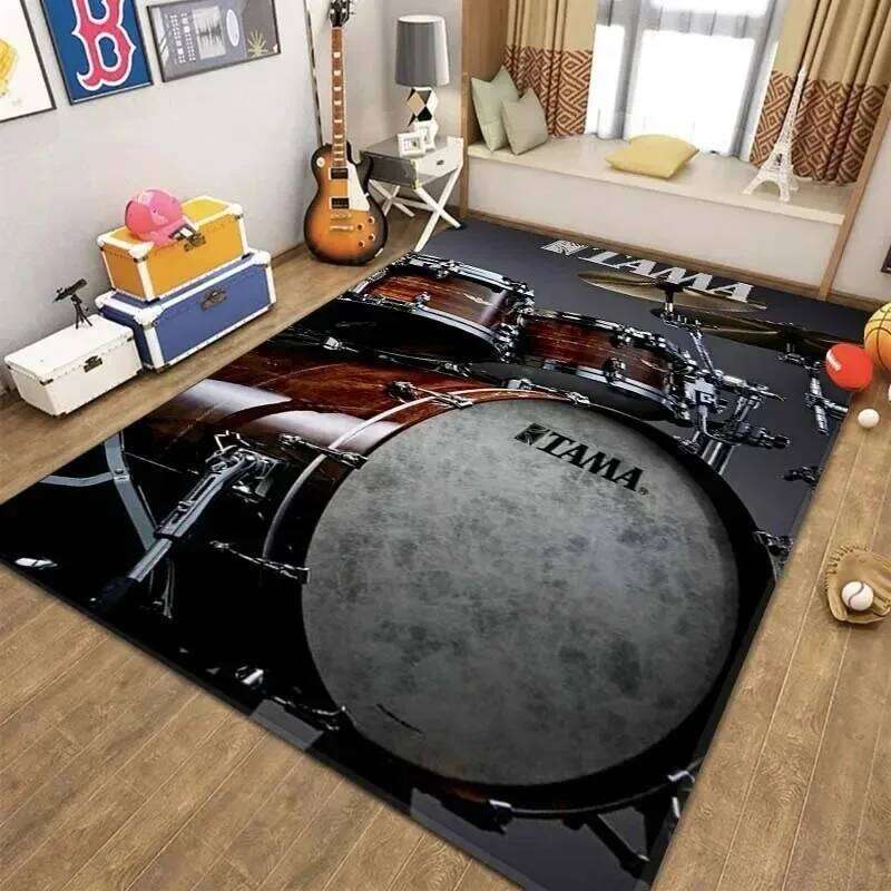 Stylish T-TAMA Drum Print Home Carpet Music Enthusiasts Unique Rug for Jazz or Electronic Drum-Themed Decor W260226