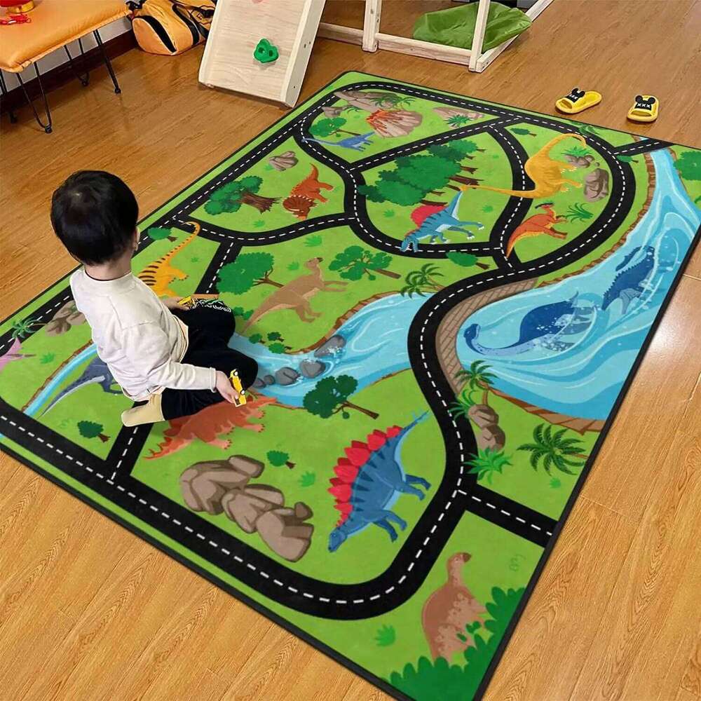 VIKAMA Children's Cartoon Puzzle Carpet Traffic Highway Map Fun Floor Bedroom Bedside Baby Crawling Mat Home Decoration W260226