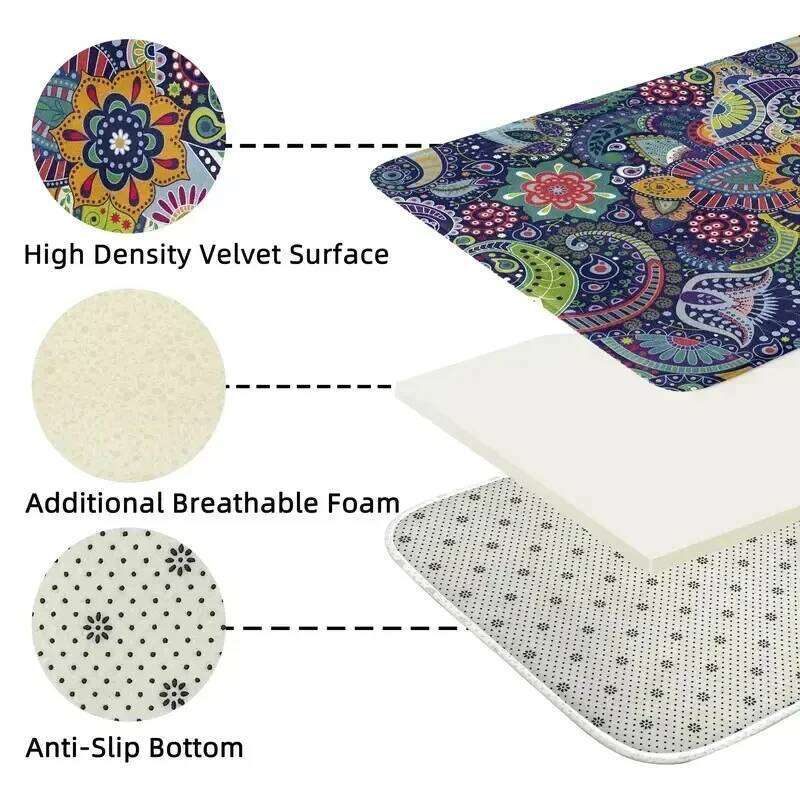 Traditional PersianPattern Carpet DecorationElegant Classic Style Blue and White Geometric Flower LivingRoom Floor Mat W260226