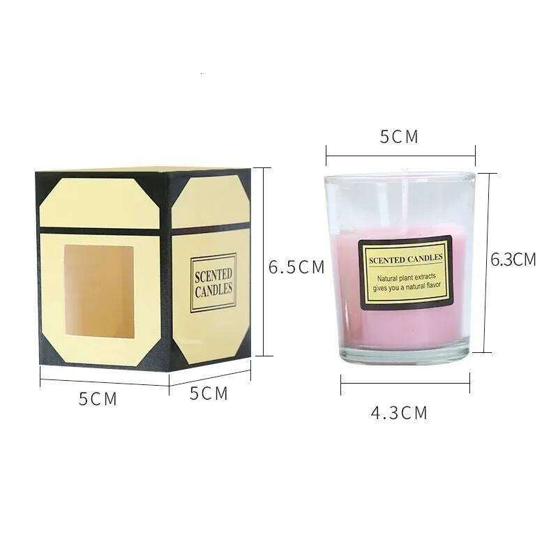 Plant wax gift box soybean glass cup scented candle indoor smokeless Hotel fragrance W260226