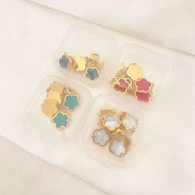 Stainless Steel Five Flower Charm Bracelet Gold Plated Clover Elegant Bracelets Modern Fashion Jewelry for Women Girls Gifts Z260225