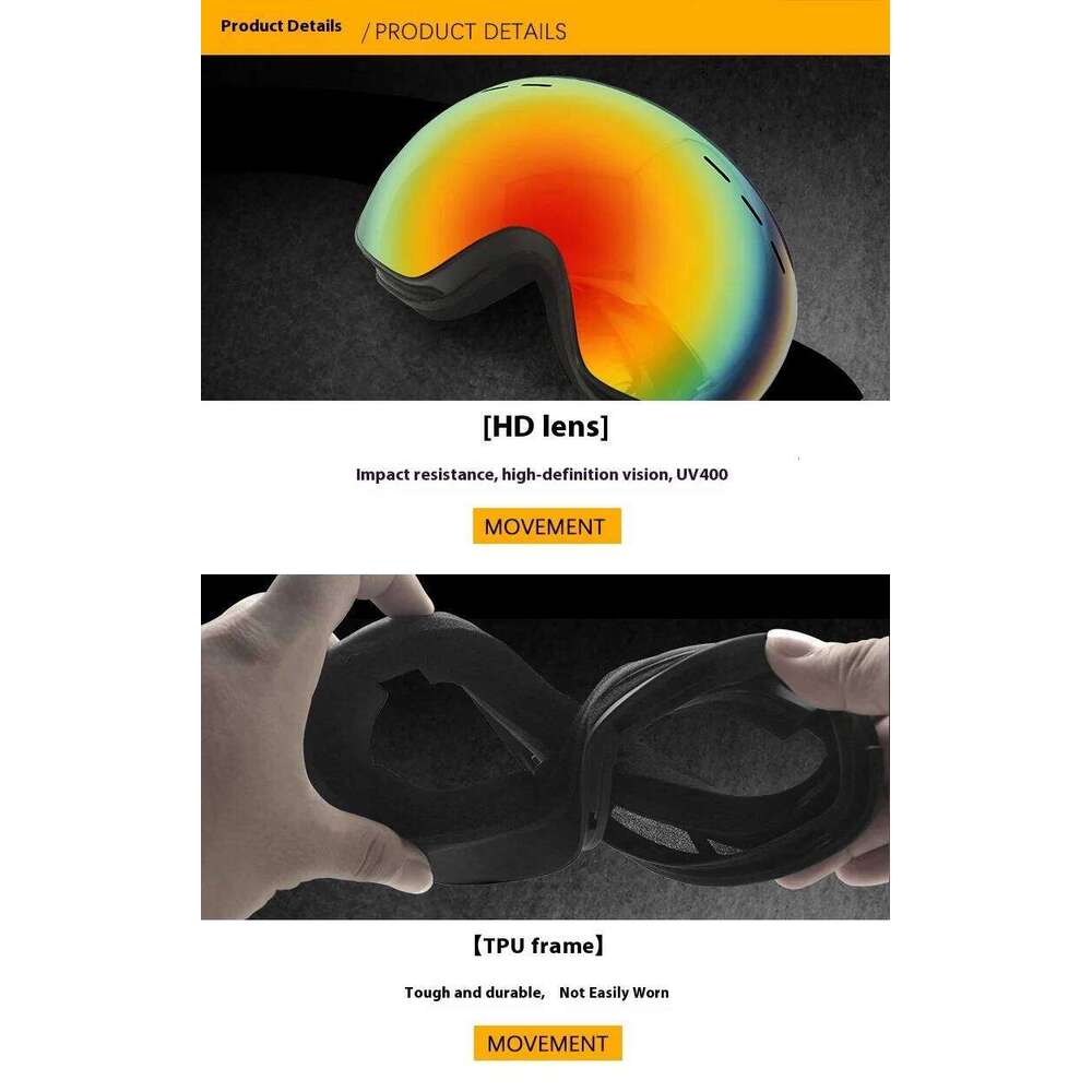 JSJM NEW Professional Adults Outdoor Sports UV400 Ski Mask Anti-fog Snowboarding Snowmobile Glasses Skiing Goggles Z260225