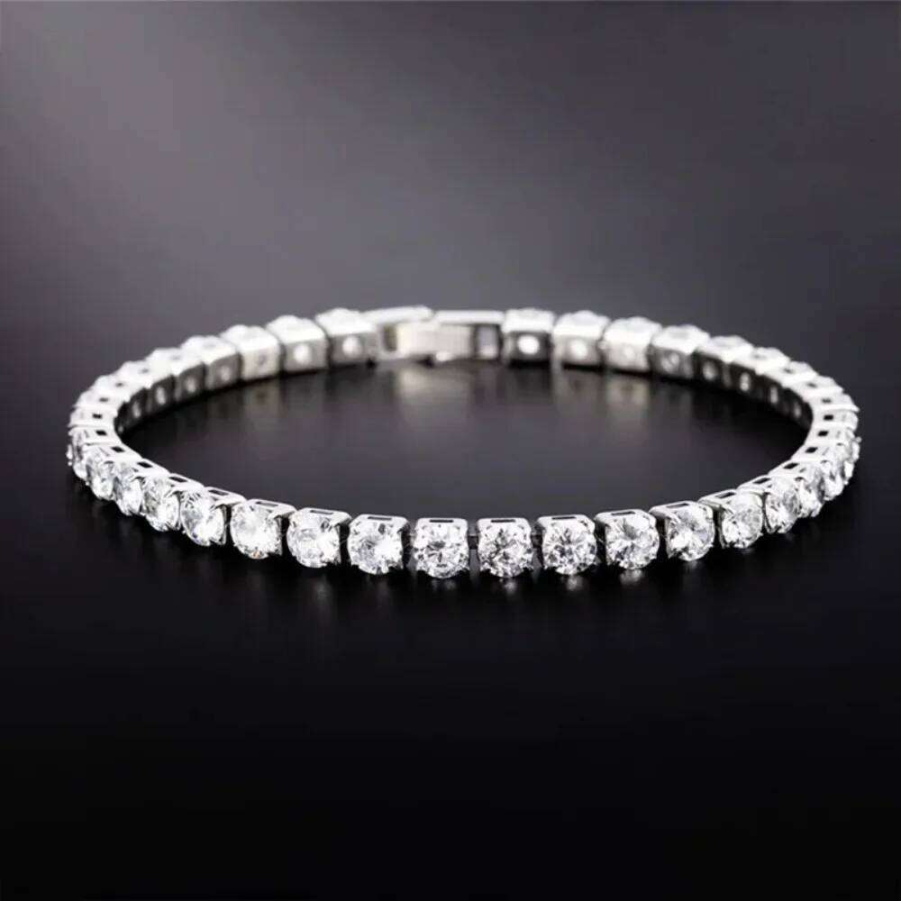 2026 Tennis Iced Out Bracelets For Women Silver Color Men Bracelet Chain Homme Jewelry Z260225
