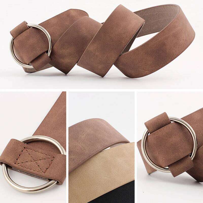 Fashion needleless Metal Round Ring buckle belt woman strap girdle for Leisure Dress Jeans decorate Waistband width 3X105cm Y260225