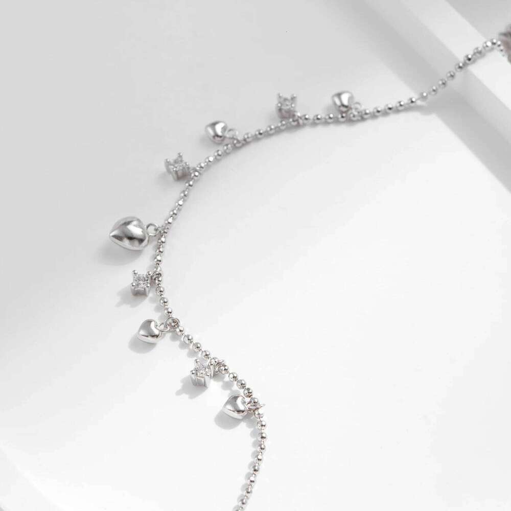 MODIAN 925 Sterling Silver Delicate Mirror Hearts Charm Beads Bracelet Romantic Trendy Link Chain For Women Fine Jewelry Z260225