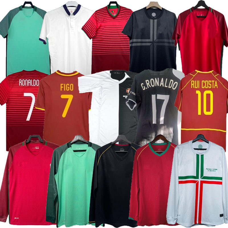 Retro classic Portugal soccer jerseys 1992 94 98 2000 02 2004 2005 2006 2010 12 14 16 18 20 21 quaresma Deco FIGO RUI COSTA RONALDO Portuguesa football Men kit