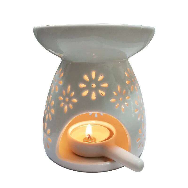 Ceramic Candle Holder Wax Melt Oil Burner Diffuser Fragrance Tray Aromatherapy Furnace Candlestick Home Decoration W260226