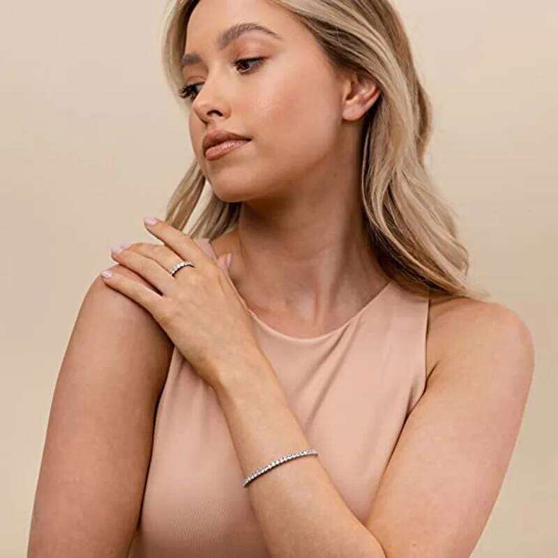 Shevalues Women 14K Gold Plated 3mm Classic Tennis Bracelet Lady Exquisite Luxury Cubic Zirconia Bracelets Jewelry For Gift Z260225