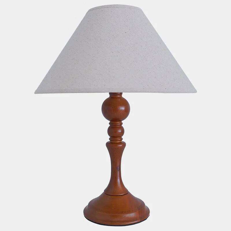 Retro Oak Bedroom Bedside Luxury High-end Nordic Table Lamp Decoration Solid Wood Atmosphere Night Light Room H260225