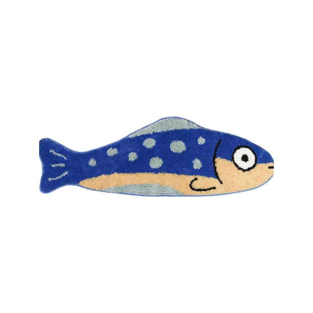 VIKAMA Cartoon Salmon Bedroom Bedside Rug Decorative Floor Mat Creative Soft Plush Carpet Bathroom Home Decoration W260226