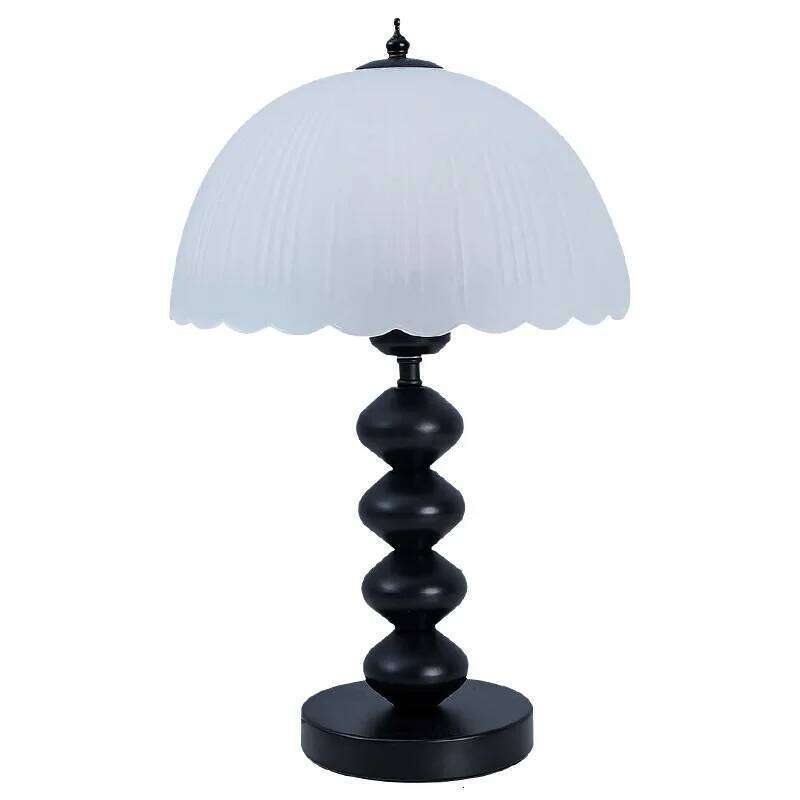 French Retro Bedroom Medieval Glass Homestay Chinese Study Small Desk American Light Luxury Bedside Lamp H260225