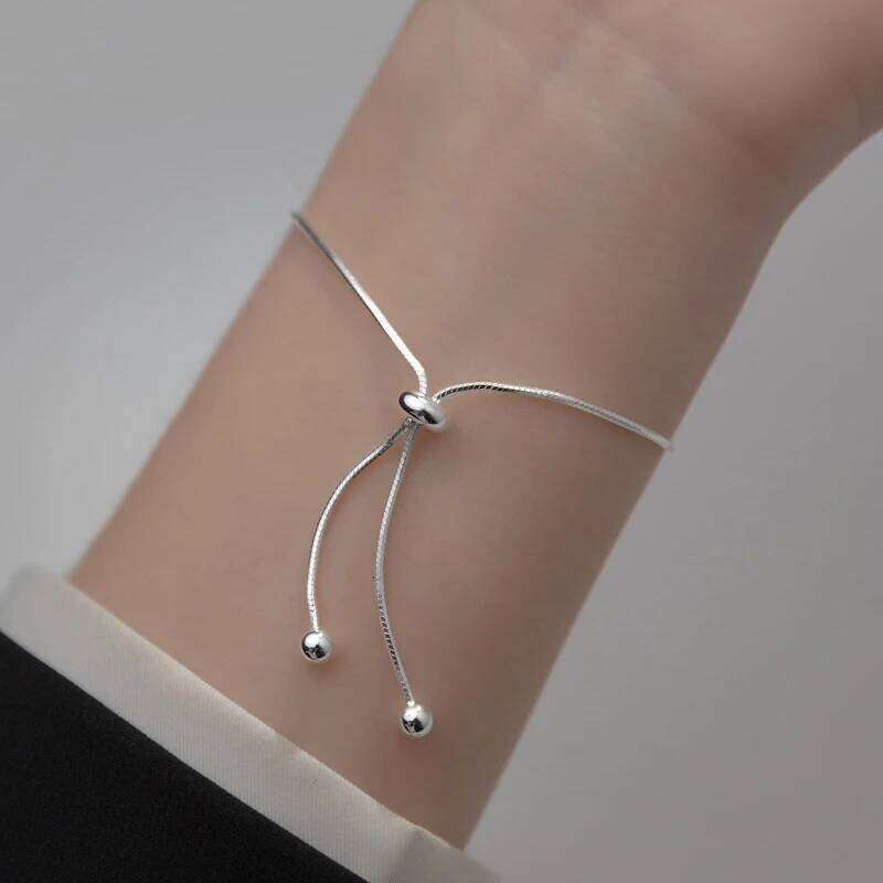 Modian Real 925 Sterling Silver Simple Snake Link Chain Women Bracelets Adjustable Fashion Bracelet Party Jewelry Making Gift Z260225