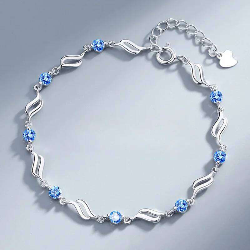 Retro 925 Sterling Silver Blue Crystal For Women Korean Designer Hollow Adjustable Bracelets Luxury Party Jewelry Gift Z260225