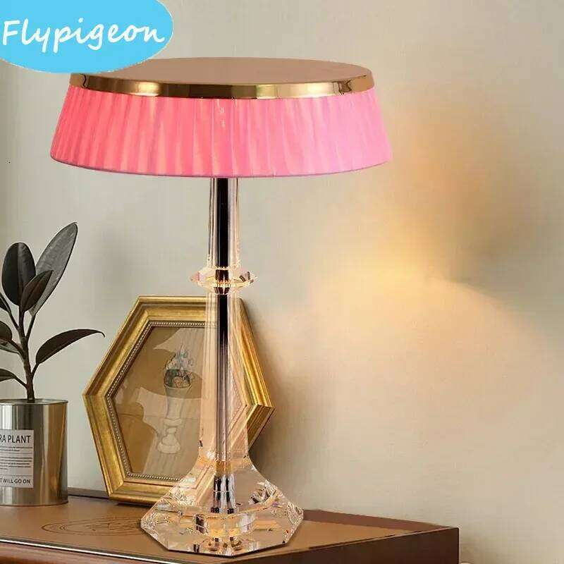 Nordic Crystal LED Table for Bedroom Office Hotel Living Room Dimmable Warm Light Home Decor Indoor Desk Lamp H260225