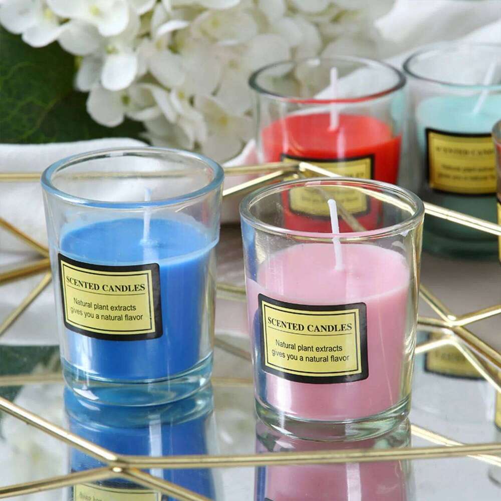 Trendy Minimalist Small Cup Frosted Glass Jar Candle 1pc Scented Home Office Decor W260226