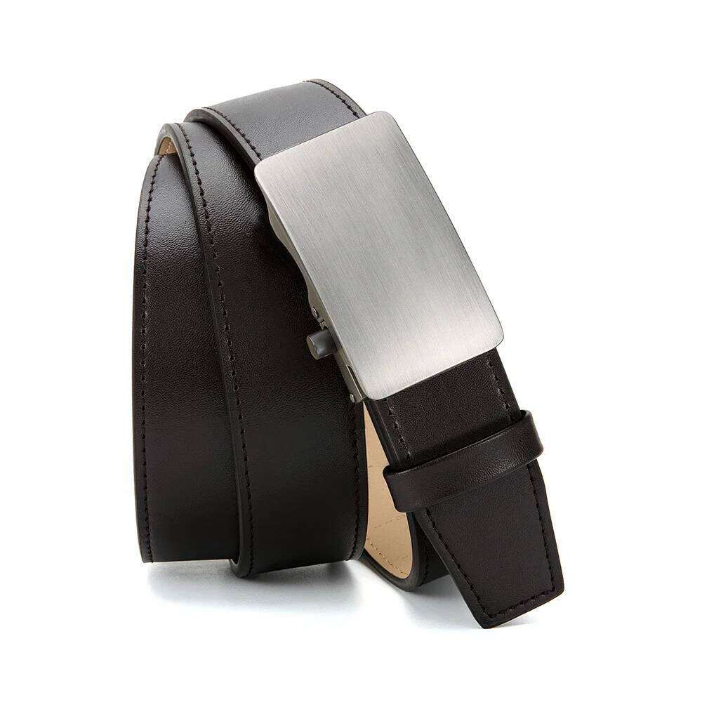Premium Leather Smooth Ratchet Business Belt Men's Dress and Casual Daily Adjustable Buckle, Tailored To Fit Y260225
