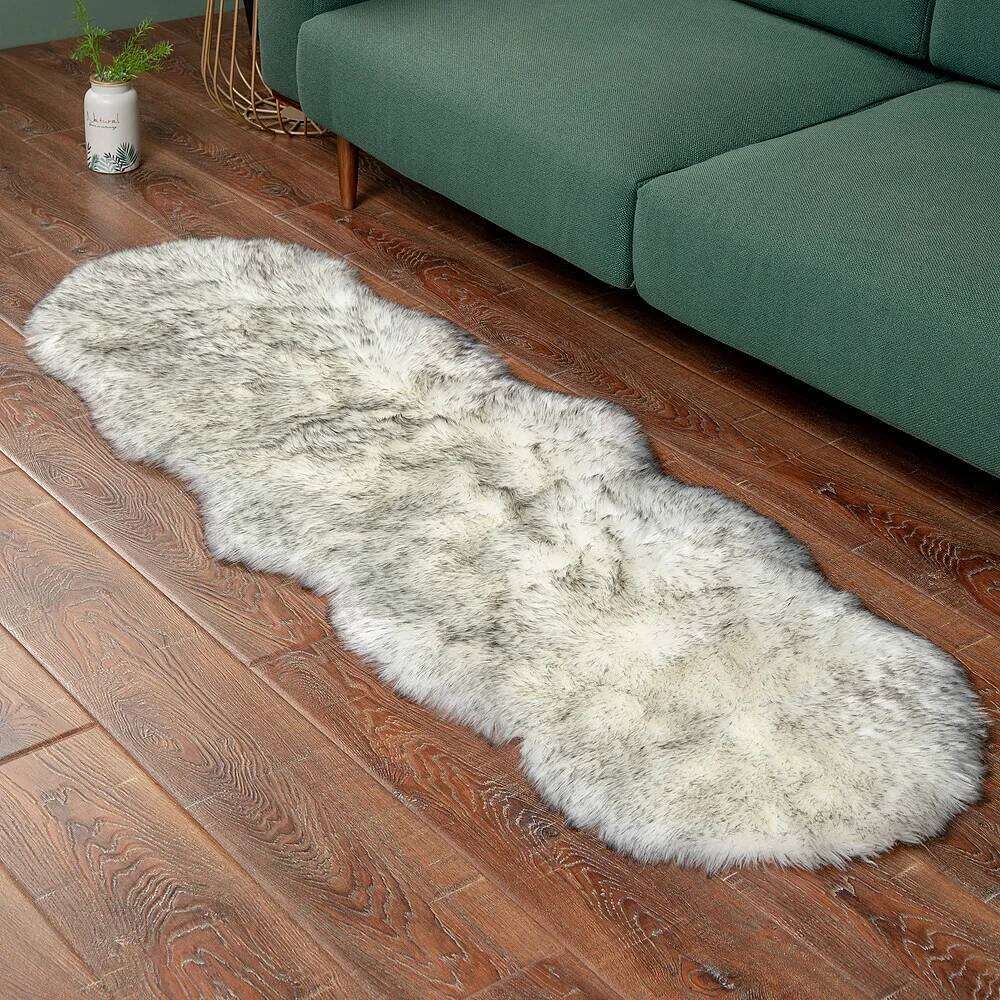 Shaggy White Fur Rug Bedroom Soft Fluffy Faux Sheepskin Area Rugs Washable Plush Bedside Carpet for Living Room Sofa Decor W260226