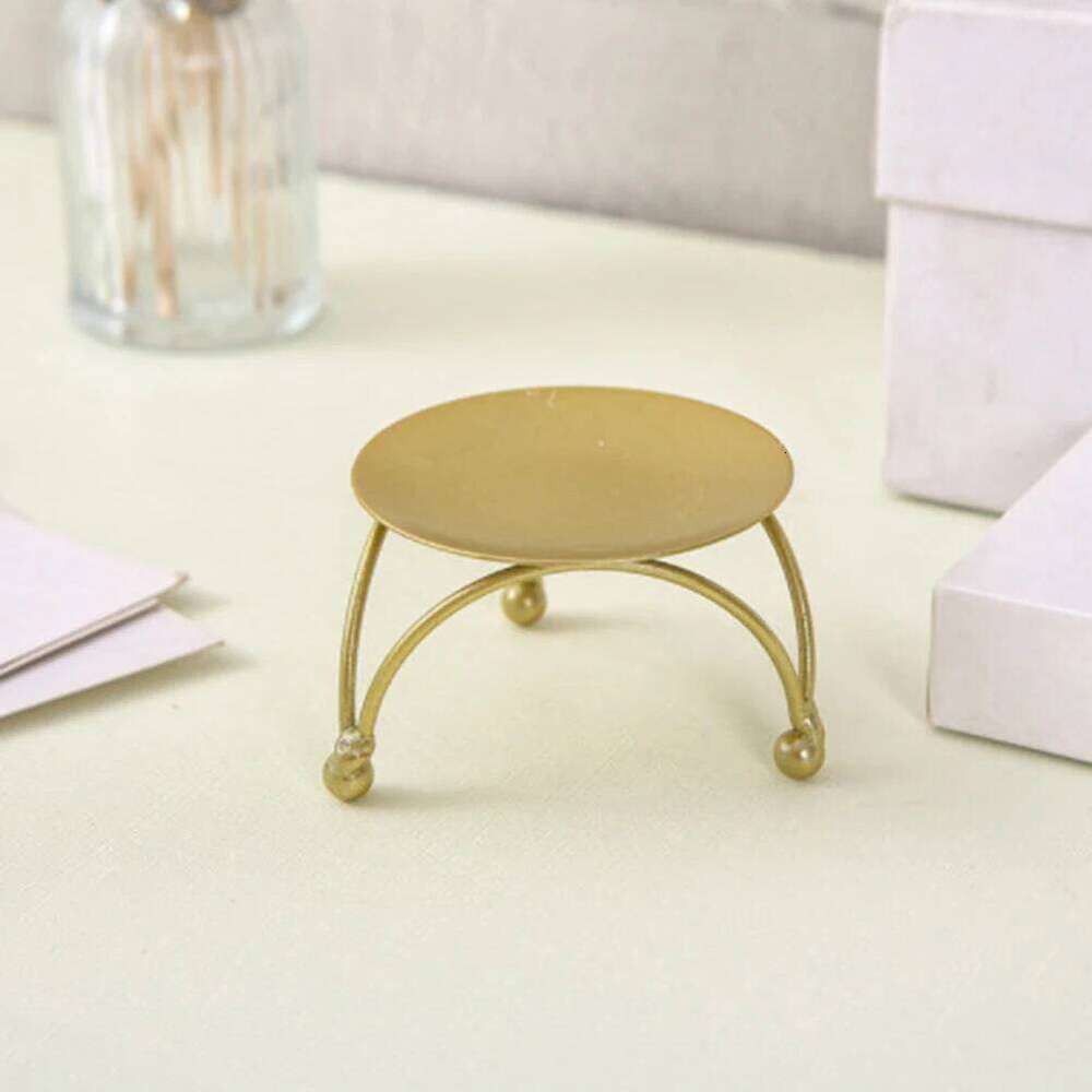 Iron Black Gold Plated Candle Holders Pillar Metal Plate For Wedding Party Festival Portavelas Candelabra Art Gift Home Decor W260226